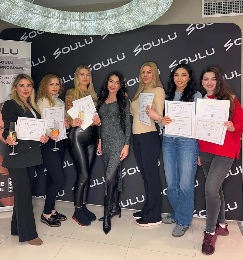 Soulu Academy permanent makeup graduates with their certificates