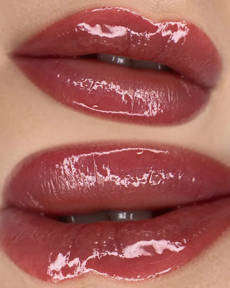Natural lip blushing result with soft, even color at Soulu in Edgewater, NJ
