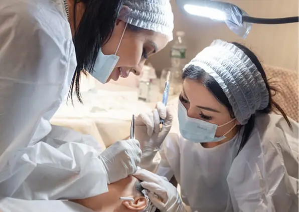 Permanent makeup eyebrow procedure at the Soulu studio, Edgewater NJ