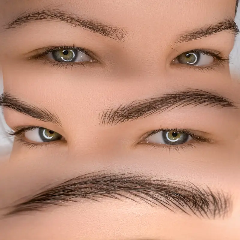 Healed natural eyebrows after permanent makeup at Soulu