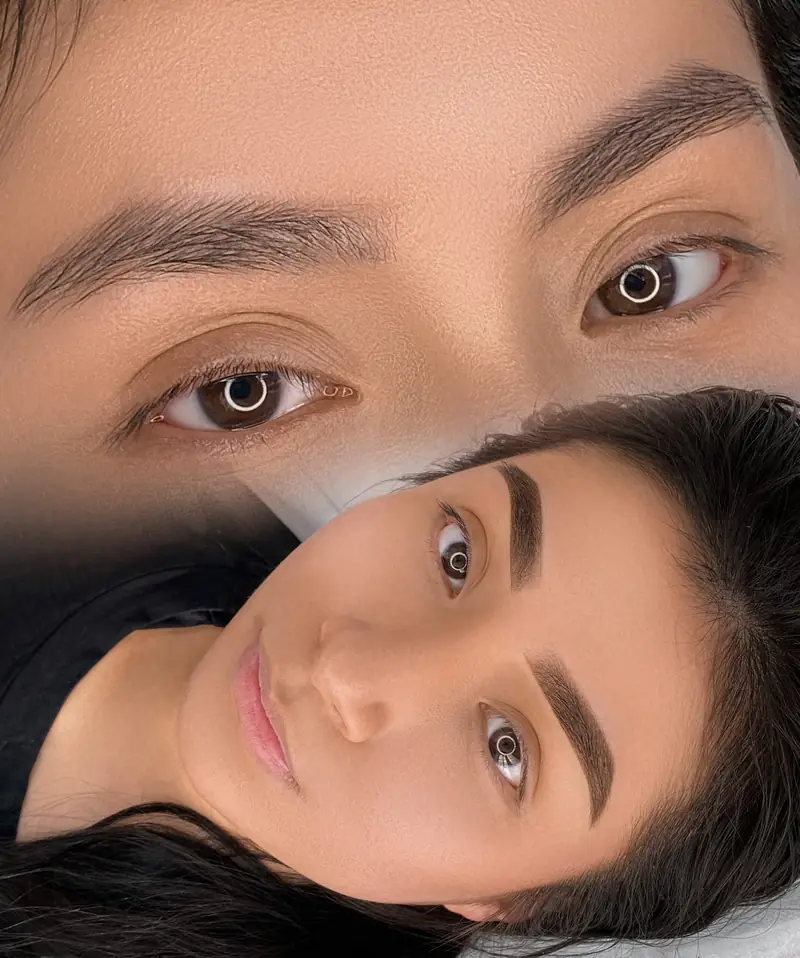 Fresh, defined brows after a permanent makeup touch-up at Soulu